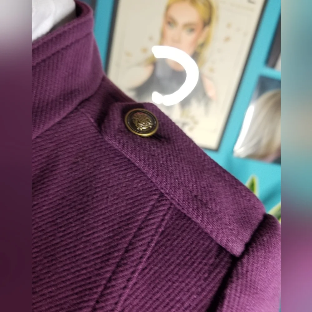 Talbots Knit Band Jacket Eggplant - Picture 5 of 16